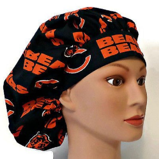 Bouffant Scrub Caps Team Sport (A-B) Unisex, Adjustable Elastic, Doctor, Nurse, Dentist, Vet, Chemo, Food Service, lightweight.