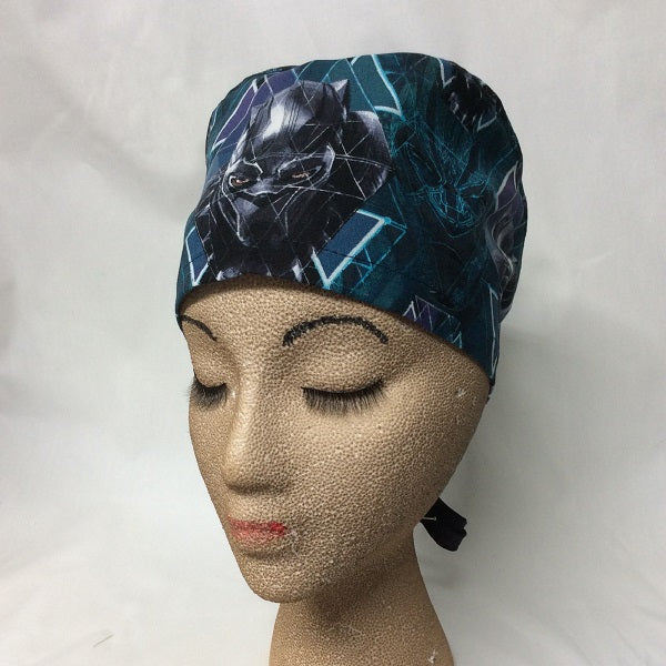 Black Panther, Heros, Scrub Cap, Unisex, 3 Styles, Bikers-Skull Cap, Doctor, Nurse, Dentist, Vet, Chemo, Food Service, light weight