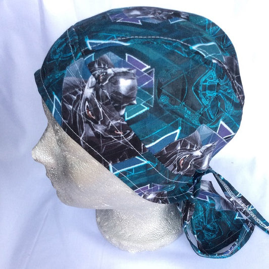 Black Panther, Heros, Scrub Cap, Unisex, 3 Styles, Bikers-Skull Cap, Doctor, Nurse, Dentist, Vet, Chemo, Food Service, light weight