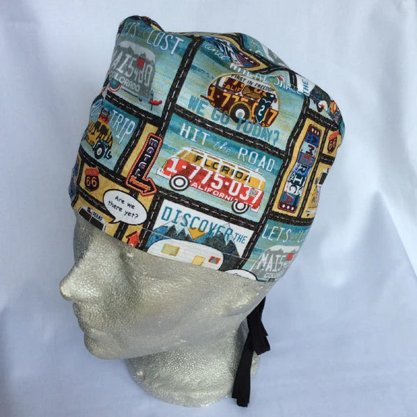 Novelty, Theme Basic Scrub Cap, Lined Crown, Unisex, Doctor, Nurse, Dentist, Vet, Chemo, Food Service, light weight