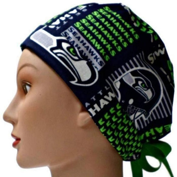 Basic Scrub Caps, Sport Teams (S-Y), Silk Lined Crown, Unisex, Doctor, Nurse, Dentist, Vet, Chemo, light weight.