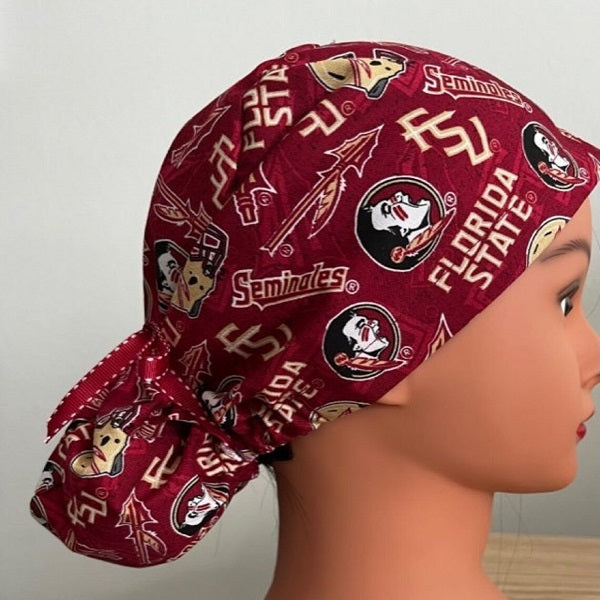 Ponytail Long Hair Caps, Teams (S-Y), Silk Lined Crown, Unisex, Anyone with Long Hair, Doctor, Nurse, Dentist, Vet, Chemo, light weight.