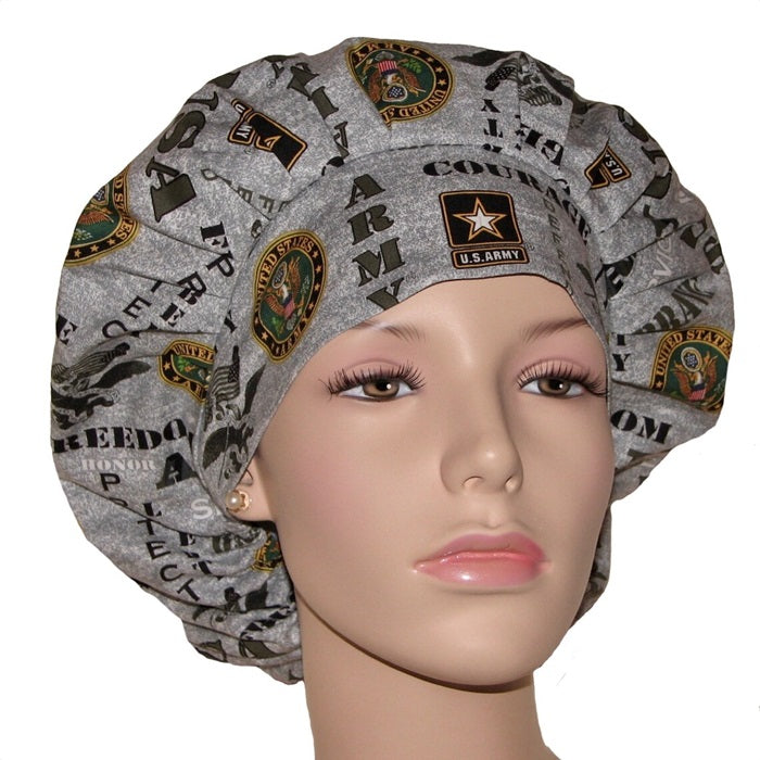 Military Theme Bouffant Hair Caps, Lined Crown, Unisex, Doctor, Nurse, Dentist, Vet, Chemo, Food Service, light weight