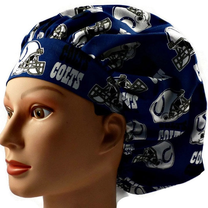 Bouffant Scrub Caps Team Sport (C-F) Unisex, Adjustable Elastic, Doctor, Nurse, Dentist, Vet, Chemo, Food Service, lightweight.