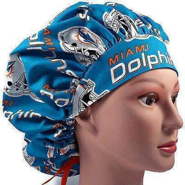 Bouffant Scrub Caps Team Sport (C-F) Unisex, Adjustable Elastic, Doctor, Nurse, Dentist, Vet, Chemo, Food Service, lightweight.