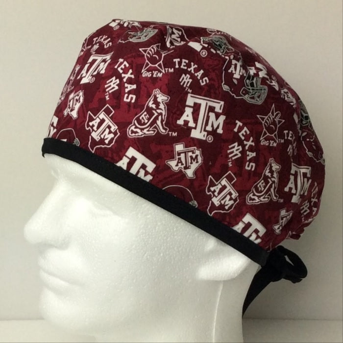 Basic Scrub Caps, Sport Teams (S-Y), Silk Lined Crown, Unisex, Doctor, Nurse, Dentist, Vet, Chemo, light weight.