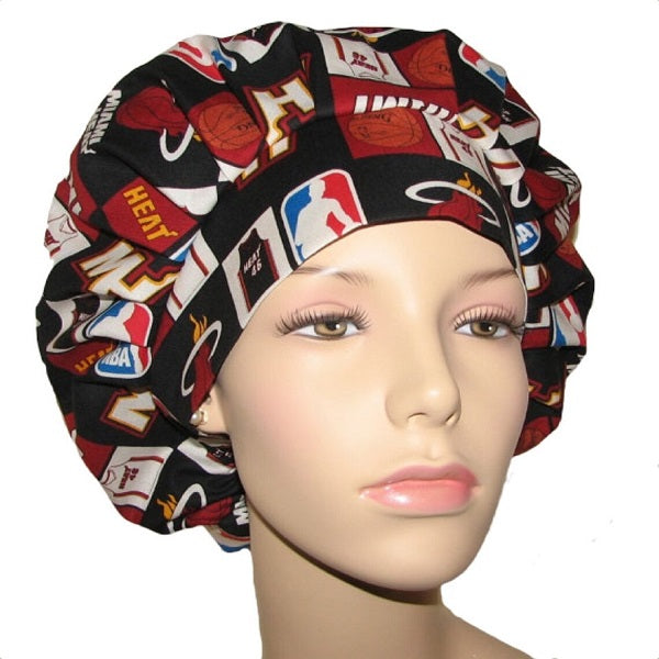 Bouffant Scrub Caps Team Sport (G-K) Unisex, Adjustable Elastic, Doctor, Nurse, Dentist, Vet, Chemo, Food Service, lightweight.