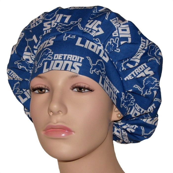 Bouffant Scrub Caps Team Sport (L-R) Unisex, Adjustable Elastic, Doctor, Nurse, Dentist, Vet, Chemo, Food Service, lightweight.