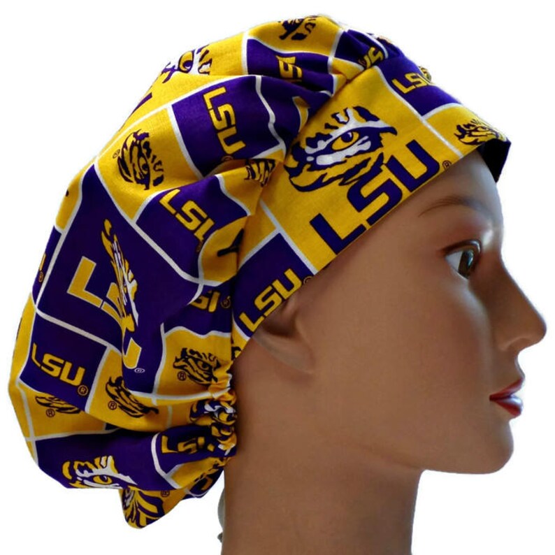 Bouffant Scrub Caps Sport Team (S-Y), Unisex, Adjustable Elastic, Doctor, Nurse, Dentist, Vet, Chemo, Food Service, lightweight.