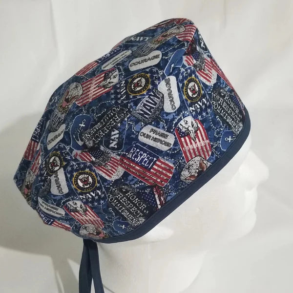 Military Theme Basic Scrub Caps, Lined Crown, Unisex, Doctor, Nurse, Dentist, Vet, Chemo, Food Service, light weight